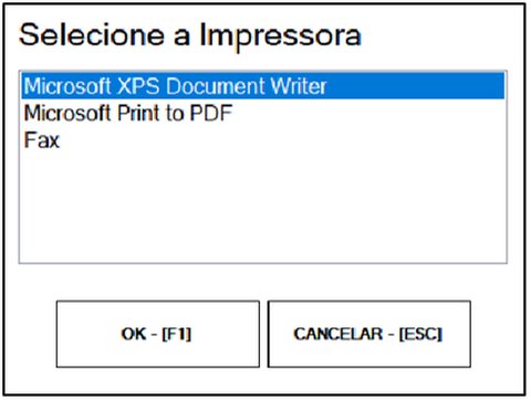 Janela de seleção da impressora